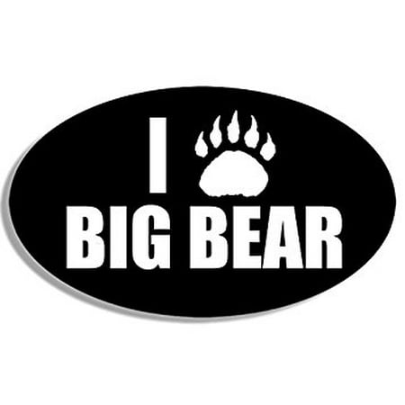 Oval I Heart Paw BIG BEAR Sticker Decal (love hike lake snow ski) Size: 3 x 5 (Best Hikes In Big Bear)