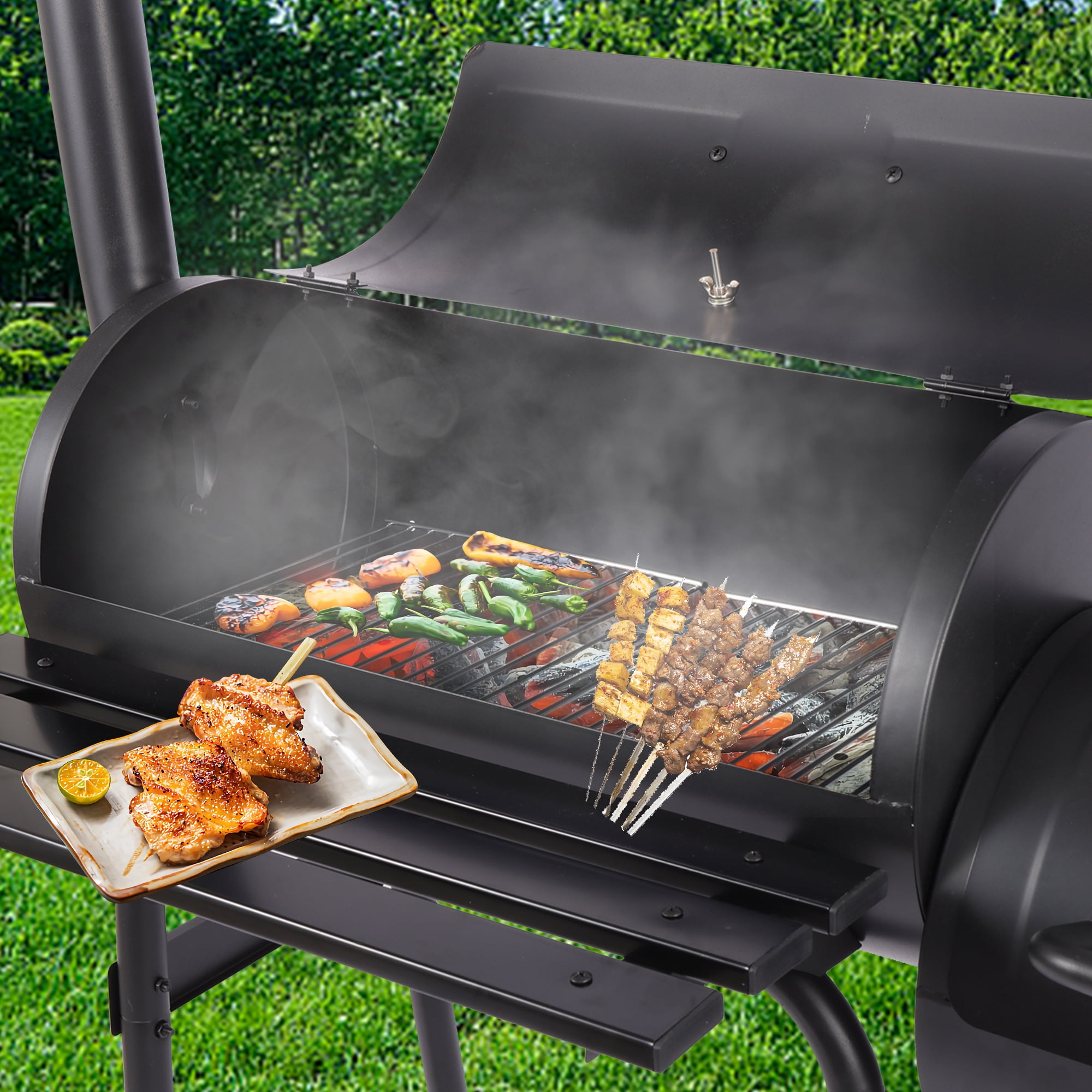TUTIUM 20.07" Charcoal BBQ Barrel Grill, Portable