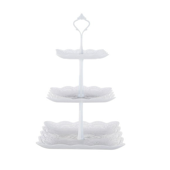 jovat 3-Tier Cupcake Stand Cake Dessert Wedding Event Party Display Tower Plate Round