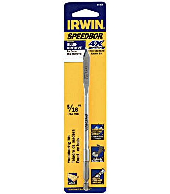 Irwin 88805 Speedbor 5//16 x 6 Standard Length Spade Bit