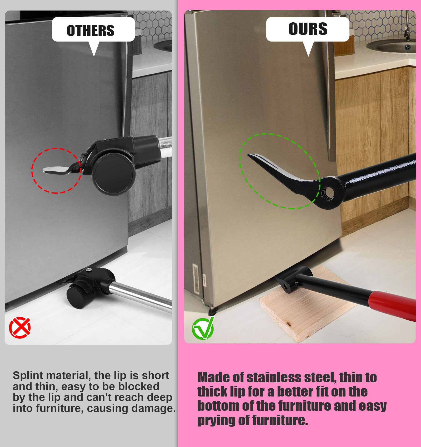 Furniture Lift Mover Tool Set - Furniture Movers Can Withstand Up to 800 Ibs, 360°Sliding Function, Furniture Lifter Have Self-Adjusting Bases， Heavy Item Furniture Moving Tool Without Falling