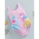 thumbnail image 2 of Trajes de baño de verano Vigorbear para niñas pequeñas, con estampado de caballito de mar y cisne, sin mangas, con volantes y espalda descubierta, para la playa, 2 of 8