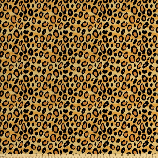 Leopard Print Fabric by The Yard, Spotty Jungle Safari Feline Print