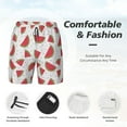 thumbnail image 6 of Picia Hand Drawn Watermelon pattern Mens Swim Trunks with Compression Liner Stretch Beach Shorts Quick Dry with Zipper Pockets No-Chafing Board Shorts-XX-Large, 6 of 9