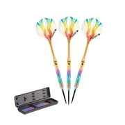 Elkadart Rainbow 90% Tungsten Professional Steel Tip Dart Set, 25 Grams