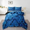 thumbnail image 1 of Erosebridal Ensemble de Couette Simple à Hexagones Géométriques, Couette en Duvet Dégradée, Décor Néon, Réversible, Léger, 2 Pcs, 1 of 7