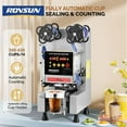 thumbnail image 3 of ROVSUN Cup Sealing Machine, Fully Automatic Cup Sealer Machine 500-650 Cups/H, Electric Cup Sealing Machine 88/89/90/95mm with LCD Digital Control, Cup Sealer for Bubble Milk Tea Coffee, Black, 3 of 16