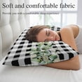 thumbnail image 5 of Green Eucalyptus Leaves Throw Pillow Covers, Black White Plaid Farmhouse Watercolor Soft Breathable Pillow Cases with Invisible Zipper, Small Pillowcases for Couch Bed Sofa Chair 16x24 Inches, 5 of 9
