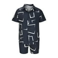 thumbnail image 4 of Honeeladyy Men's 2 Pieces Shirts Set Casual Short Sleeve Button Down Shirts and Shorts Outfits #Wb-Navy-S, 4 of 6