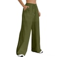 thumbnail image 2 of Women's Fashionable Casual Loose Fit Breathable Drawstring Wide Leg Straight Leg Pants, Size S-2XL, 2 of 4