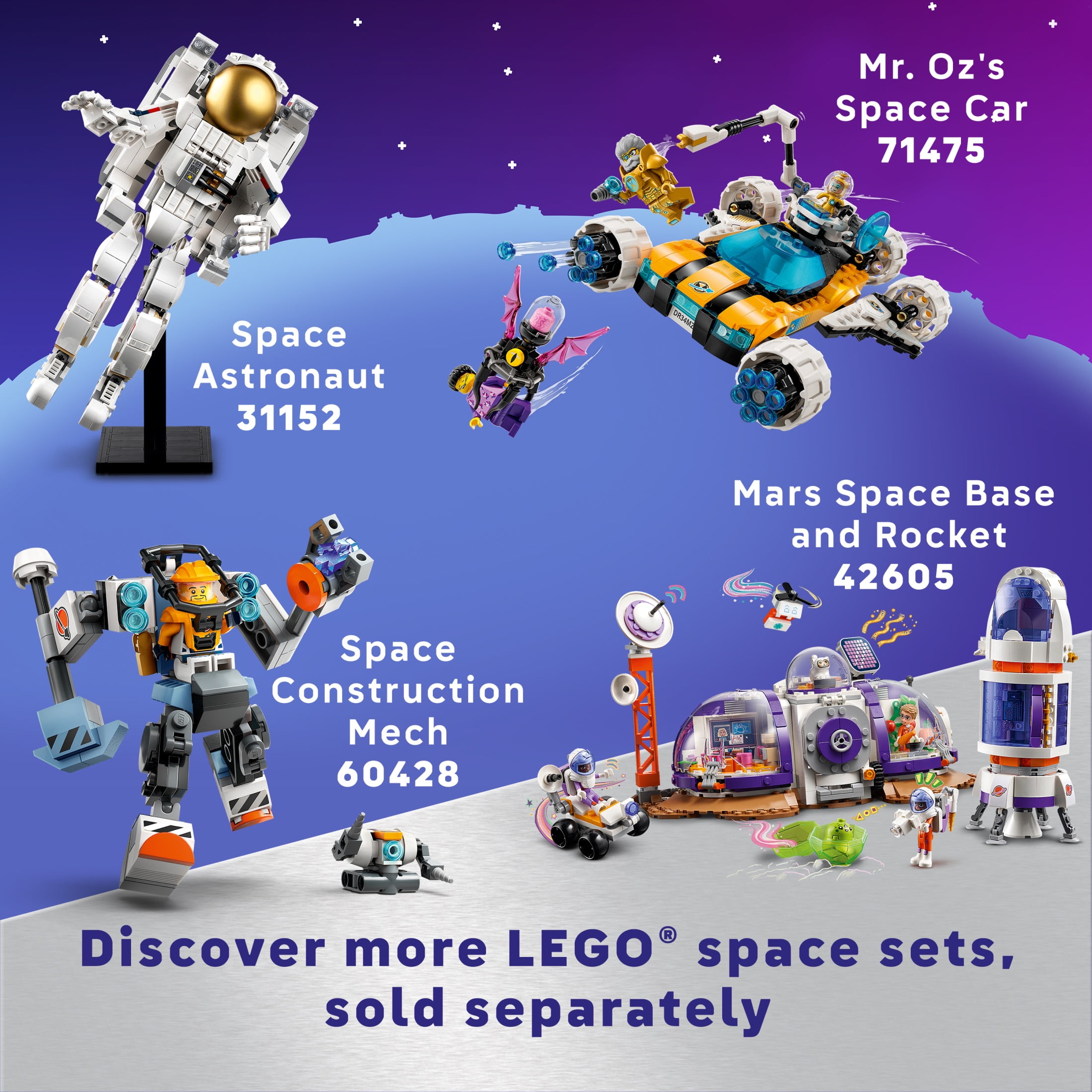 LEGO Classic Creative Space Planets Buildable Solar System, Creative Learning Toy with Alien, Rocket Ship, and Glow in the Dark Bricks, 11037