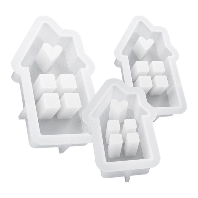 Molde Silicona para Casa Portavelas Té Moldes DIY 3D Pascua Y Navidad