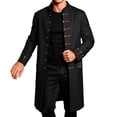 thumbnail image 5 of LEKWK Mens Renaissance Steampunk Costume Vintage Victorian Long Coat Tailcoat Jacket Classic Pirate Aristocrat Cosplay for Halloween Fancy Dress, 5 of 9