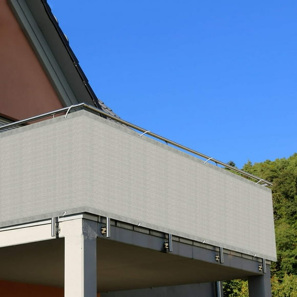 75X600cm Balcony Privacy Screen Balcony Screen HDPE Privacy Screen Balcony Screen Privacy Screen with Eyelets and Cords, Gray