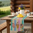 thumbnail image 6 of Table Runner Summer Desserts Table Decoration for Kitchen Dinning Ice Cream Lemon Colorful Stripes Table Decoration for Indoor Outdoor Party Wedding Decor 13x72 Inch, 6 of 7