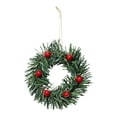 thumbnail image 3 of 10 Pcs Christmas Wreath with 6 Red Berries, Christmas Table Centerpieces, Mini Small Christmas Wreath, Kitchen Cabinet Table Decor, Xmas Pillar Ring Holder, Christmas Hanging Decoration,Green*10, 3 of 5