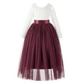 thumbnail image 2 of Ekidsbridal Girl Birthday Flower Girl Dress - Long Sleeve A-Line V-Back Lace Bohemian Lace 290R-A (Size: M-10), 2 of 3