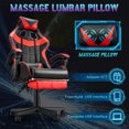 thumbnail image 3 of Huracan PU Leather Gaming Chair with Footrest & Lumbar, Adjustable Armrests/Headrest Computer Gamer Chair for Adults, Office/Game/Home, Red, 3 of 7
