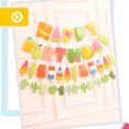 thumbnail image 4 of EeaseMX 2 banderines de papel con temática de verano, forma de cactus y helado colorido, banderines decorativos para fiestas tropicales de verano., 4 of 7