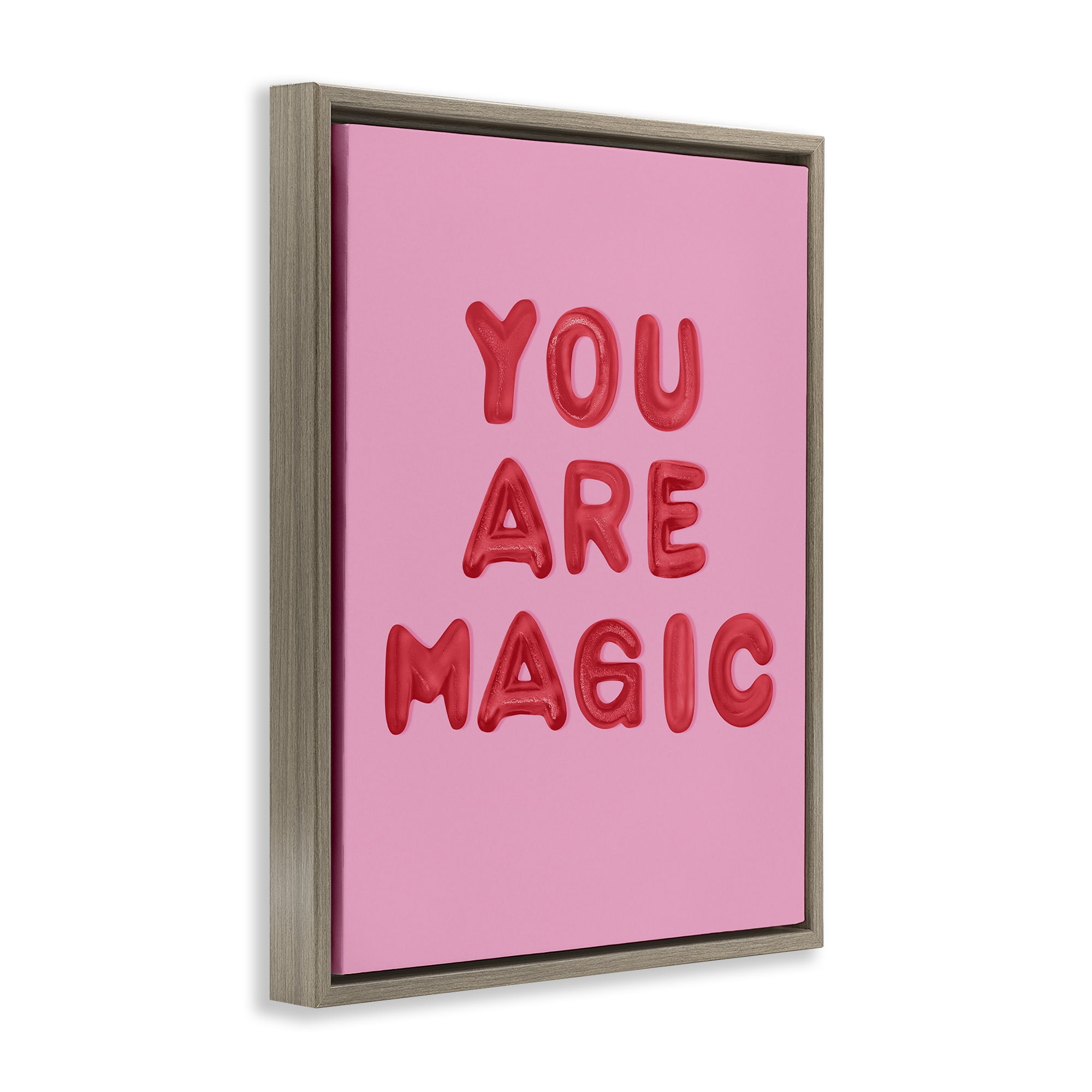 Stupell Industries You Are Magic Red & Pink Brown Framed Floater Canvas Wall Art, design by LISH Creative
