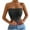 Black-01, variant on Womens Slim Backless Solid Tanks Top Short Breast Wrap Vest Sexy Slim Fit Crop Tops Strapless Boob Tube Top