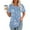 Blue, variant on Month Tops Deal for Womens Blue Short Sleeve V-Neck Glitter Pleated Tunic Shirts for Ladies