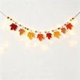 thumbnail image 2 of Hand-Crocheted Halloween Pumpkin Garland with Maple Leaves, Acrylic Yarn Decor for Home and Thanksgiving Party Multicolor, 2 of 6