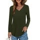 thumbnail image 2 of Top túnica de manga larga con cuello en V para mujer - Blusa holgada e informal - Ideal para casa, playa o vacaciones, 2 of 5