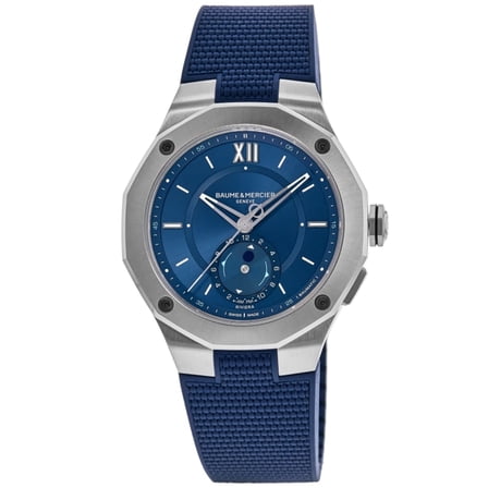 Baume & Mercier Riviera Tideograph Limited Edition Automatic Blue Dial Rubber Strap Men's Watch 10761