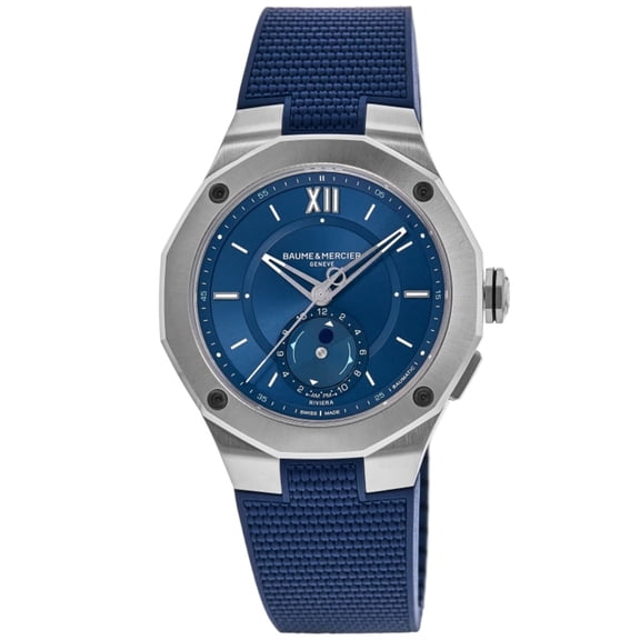 Baume & Mercier Riviera Tideograph Limited Edition Automatic Blue Dial Rubber Strap Men's Watch 10761