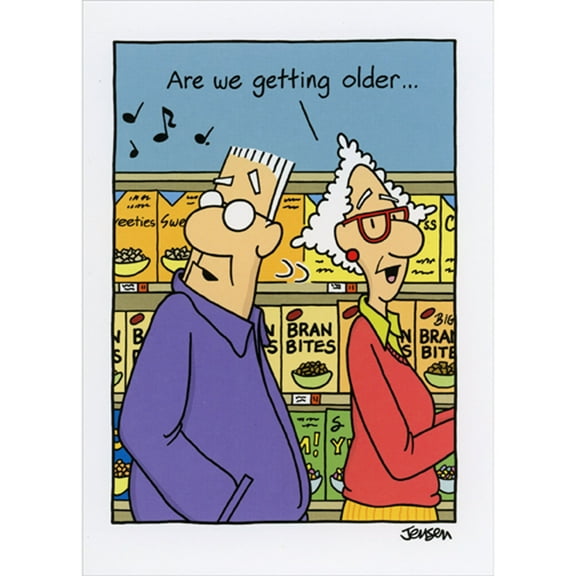 Oatmeal Studios Couple Enjoying Music in Cereal Aisle Funny / Humorous Birthday Card