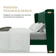 thumbnail image 4 of Sha Cerlin King Size Upholstered Platform Bed Frame with Velvet Channel Wingback Headboard, Green, 4 of 9