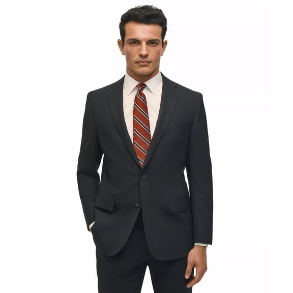 Brooks Brothers Mens Classic fit Suit Jacket Blazer 48 R Black Solid Stretch