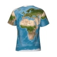 thumbnail image 6 of Qekee Earth View World Map Classic Fit T-Shirt Men's Shirt Men's Tight Short Sleeves for Exercise, Running, Mountaineering - Earth View World Map, 6 of 9
