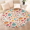 thumbnail image 4 of Fall Leaves Pumpkin Round Blanket,Comfortable Soft Flannel Throw Blanket,All Season,Warm Lightweight Blankets for Sofa Bed Couch Living Room Chair 60"x60", 4 of 5
