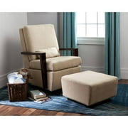 Little Folks Upholstered Glider and Ottoman Set, Espresso/Beige
