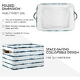 thumbnail image 2 of Foldable Storage Bins Tie Dye Blue White Stripes Fabric Storage Baskets Collapsible Decorative Baskets Closet Organizer Bins with PU Handles for Shelves Home Closet Living Room-2Pack Decor Gifts, 2 of 7