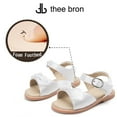 thumbnail image 4 of Girls Sandals Toddler Summer Dress Shoes Gladiator Beach Flat Sandals(AA302 White/11M), 4 of 6