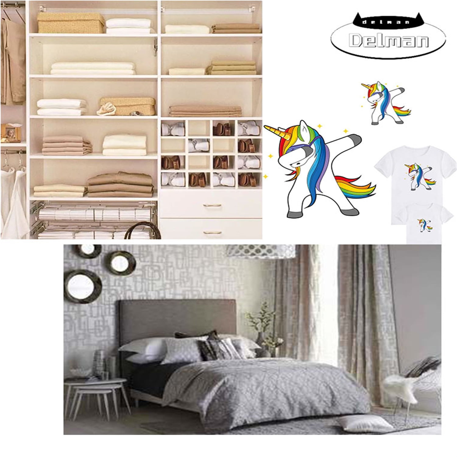 Unicorn Stickers Set Iron On Patches Clothes Deco Heat Transfer Sticker