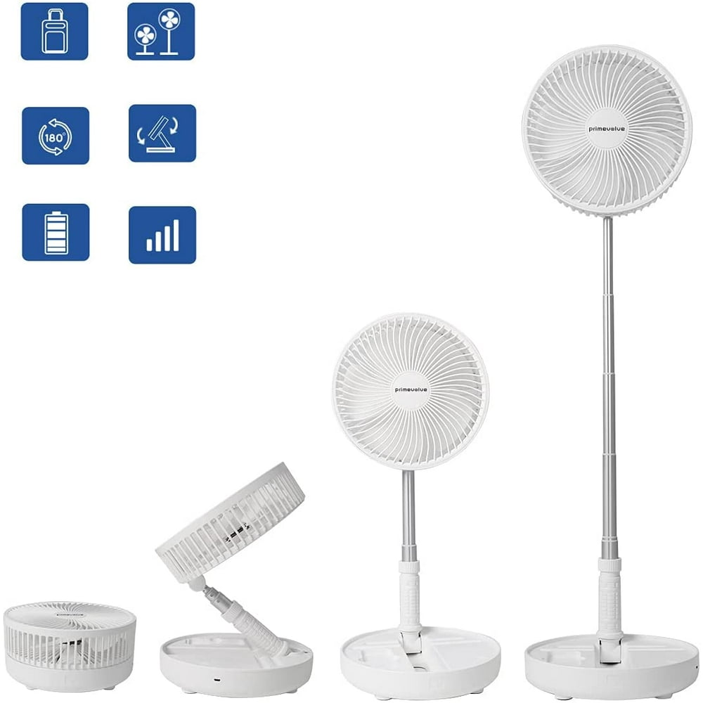 7.7" Battery Operated Portable Standing Fan, Rechargeable USB Fan with