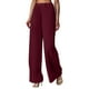 thumbnail image 1 of Pantalones palazzo de cintura alta y pierna ancha para mujer: plisados, fluidos, cintura elástica, poliéster, estilo informal de negocios, tallas S-XXL, 1 of 4