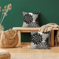 thumbnail image 2 of Black Grey Gray Pillow Covers 18x18 Inch Set of 2 Dahlia Floral Decor Throw Pillows Summer Modern Geometry Flower Outdoor Decorative Cushion Cases for Sofa Couch Bed Decorations, 2 of 6