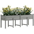 thumbnail image 2 of Outsunny 7.4' x 1.8' x 2.6' Raised Garden Bed Kit, Extra Large Elevated Wood Planter Box with Legs & Drainage Holes, 220 lbs. Capacity, Gray, 2 of 9