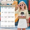 thumbnail image 7 of COEQINE Girls Crop Top for School Style, Long Sleeve Fall Winter Sweatshirt, Cute Party Casual Pullover with Loose Fit for Kids Age 5-6, Snowman Red Green Stripes, 7 of 7