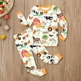 thumbnail image 2 of Baby Girl Outfits 2 Piece Graphic Print Crew Neck Long Sleeve Top And Trousers Loungewear Baby Girls' Clothing Sets 3 Years-4 Years, 2 of 4