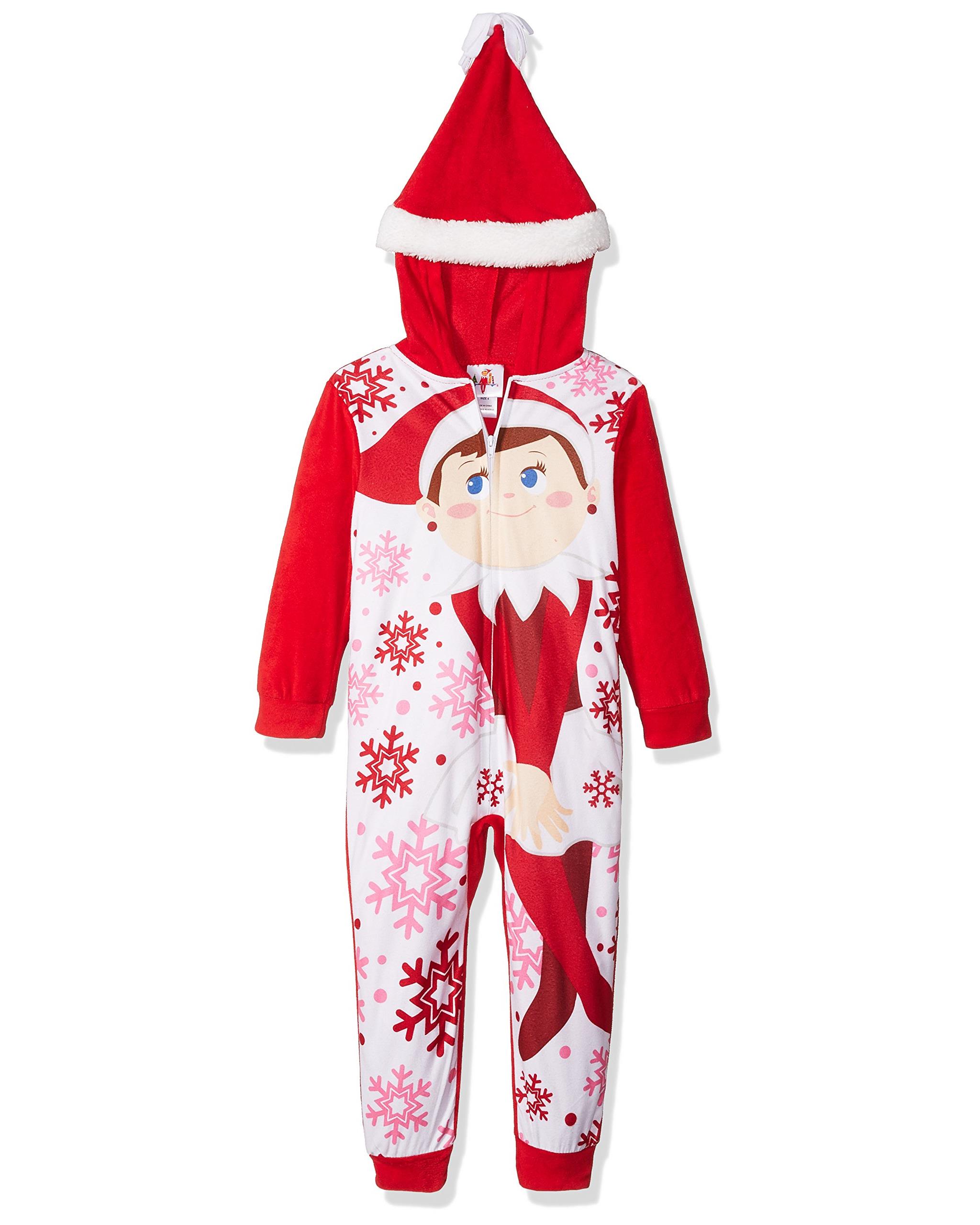 Elf on the Shelf Big Girls' Hooded Blanket Sleeper, Hollyday Red