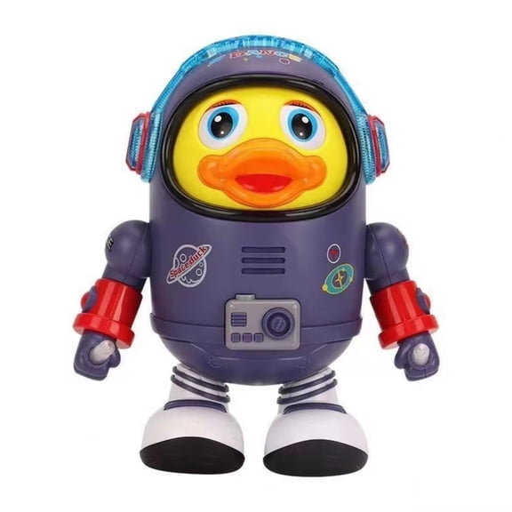 Dancing Space Duck Toy with Music LED Lights - Electric Musical Interactive Walking Baby Robot, Tummy Time Baby Infant Toy for Newborn 6-12 Months, Perfect Gift for Baby Boys