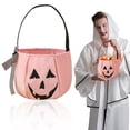 thumbnail image 2 of Kjfeif Reusable Pumpkin Candy Bucket with Delicate Bow Embroidery, Handheld Halloween Basket for Kids Trick or Treating, Festival Storage Bag, Cute Seasonal Accessory, 2 of 9