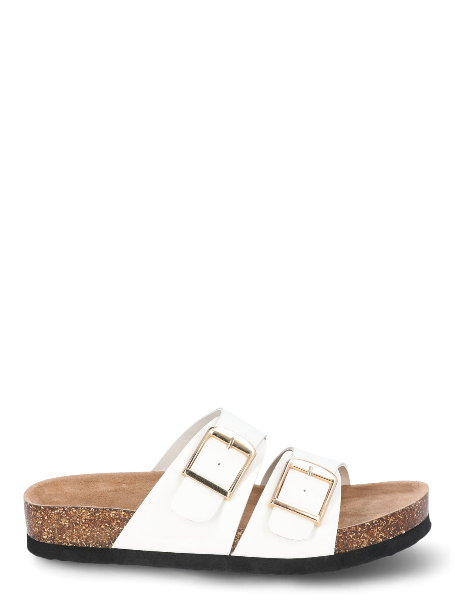 Time and Tru Women's Footbed Slide Sandals, Wide Width Available