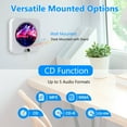 thumbnail image 2 of Portable CD Player with Bluetooth Speaker Wall Mountable CD Music Player with Remote Control, Home Audio Boombox with LCD Display, Dust Cover, MP3 Headphone Jack Aux/USB Input Output for Adults, 2 of 12